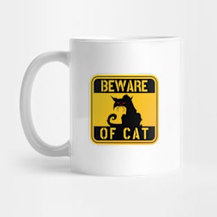 WARNING BEWARE OF CAT crazy cat funny pet owner cat love Mug